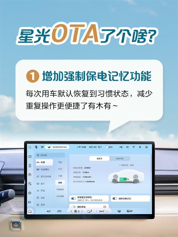 五菱星光正式迎來首次OTA升級(jí) 增加強(qiáng)制保電記憶功能